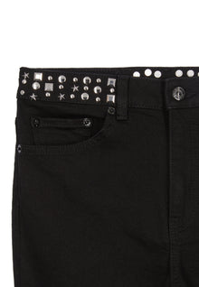 Slim Jeans With Studs And Stars | Women | Black Washed