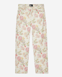 Floral Printed Boyfriend Jeans | Women | Ecru