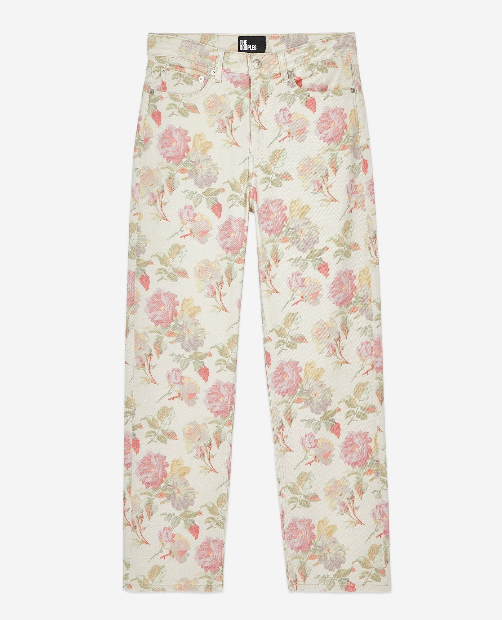 Floral Printed Boyfriend Jeans | Women | Ecru