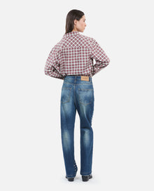 Straight Studded Jeans | Women | Blue Electric