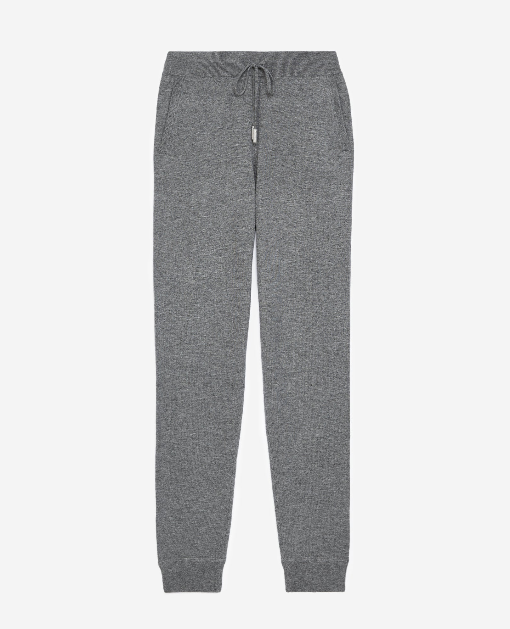 Knit Plain Gray Joggers | Women | Grey Melange