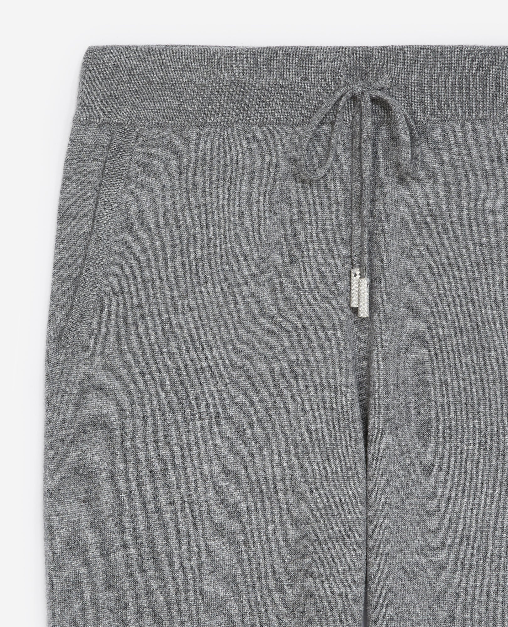 Knit Plain Gray Joggers | Women | Grey Melange