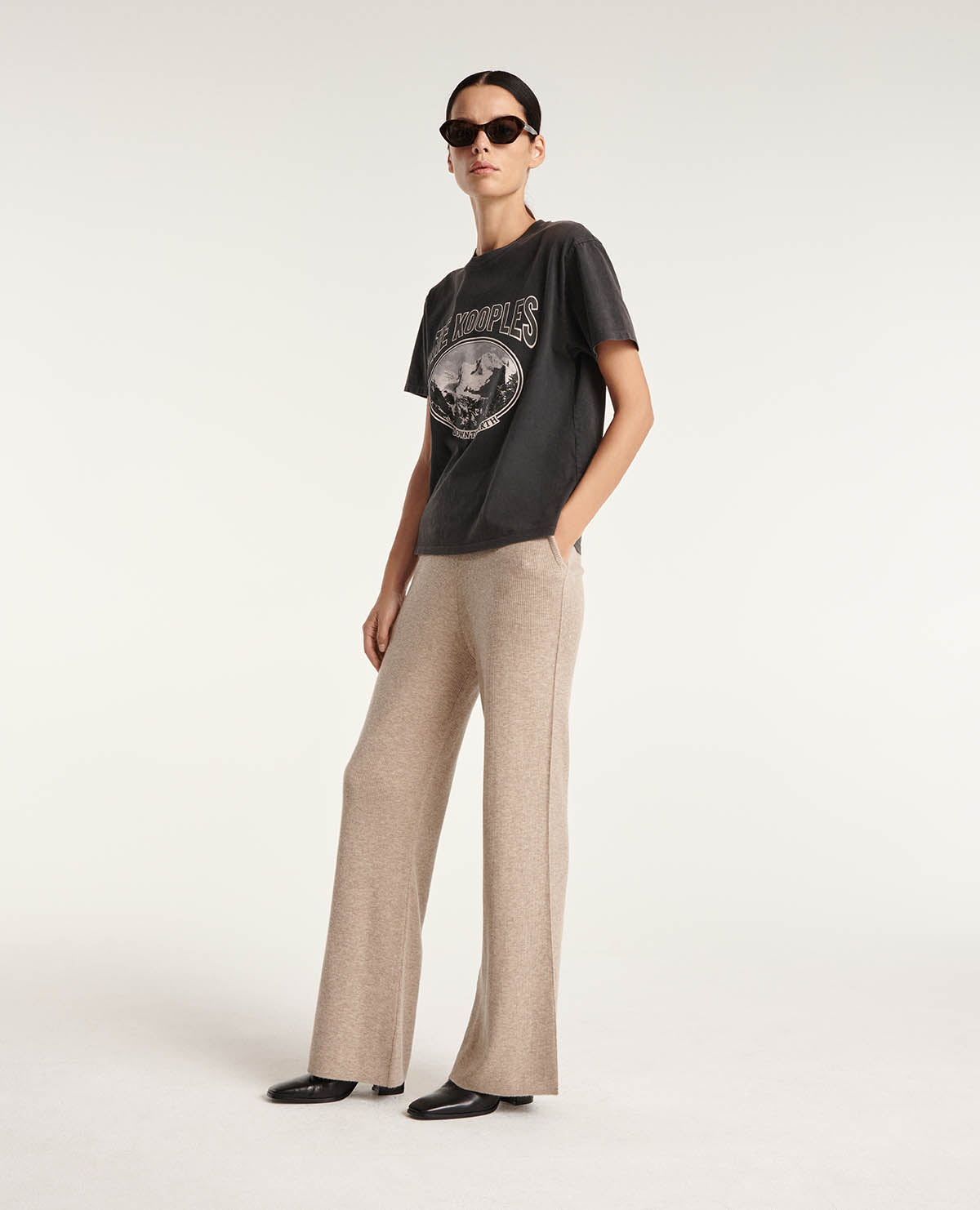 Roomy Wool And Cashmere Pants | Women | Beige