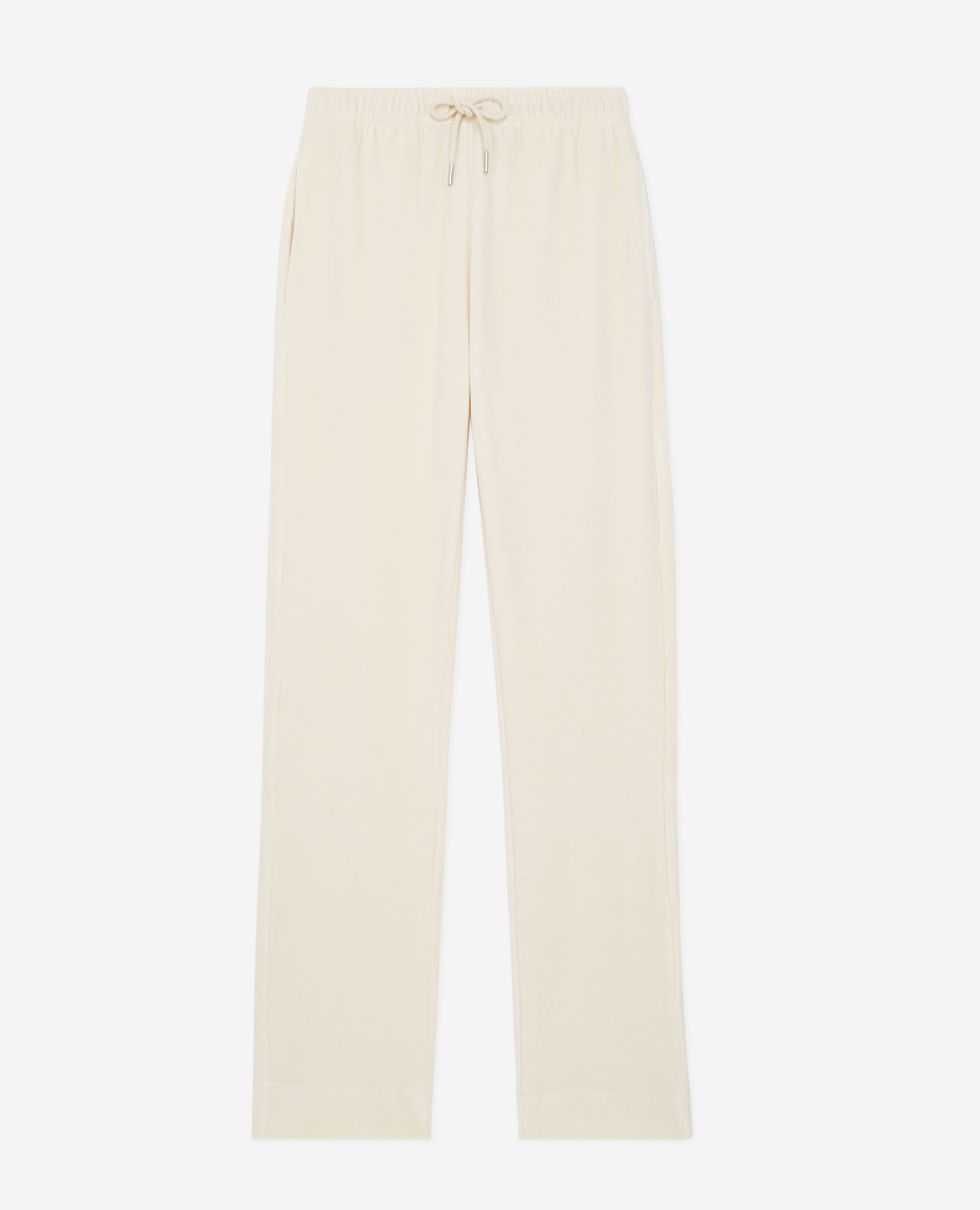 Velvet Joggers With Eyelet Detail | Women | Ecru