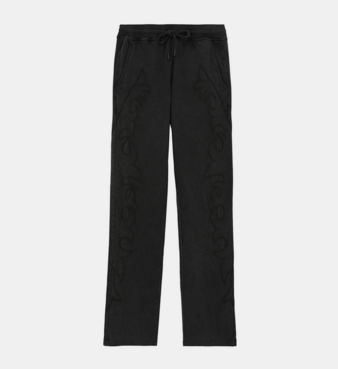 Joggers With Western-Style Embroidery | Women | Black Washed