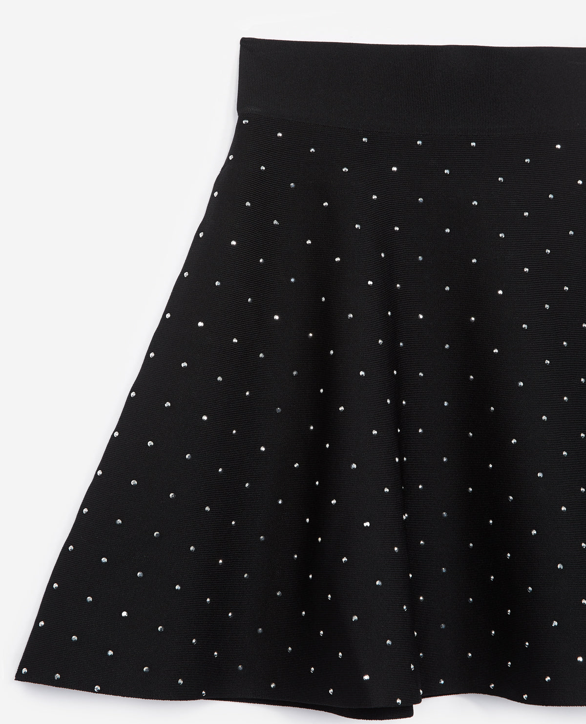 Studded Short Skirt In Stretch Fabric | Women | Black