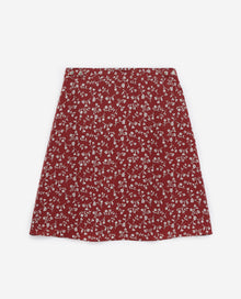 Flowing Short Skirt With Print | Women | Burgundy