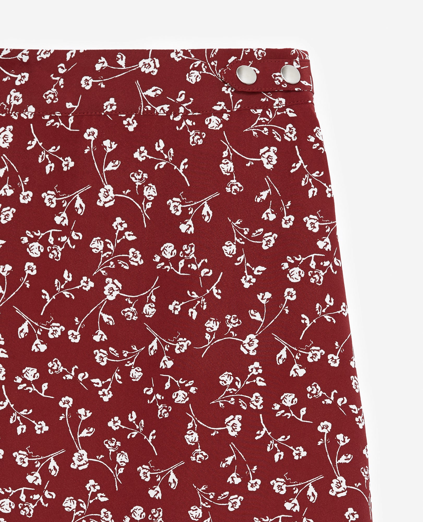 Flowing Short Skirt With Print | Women | Burgundy