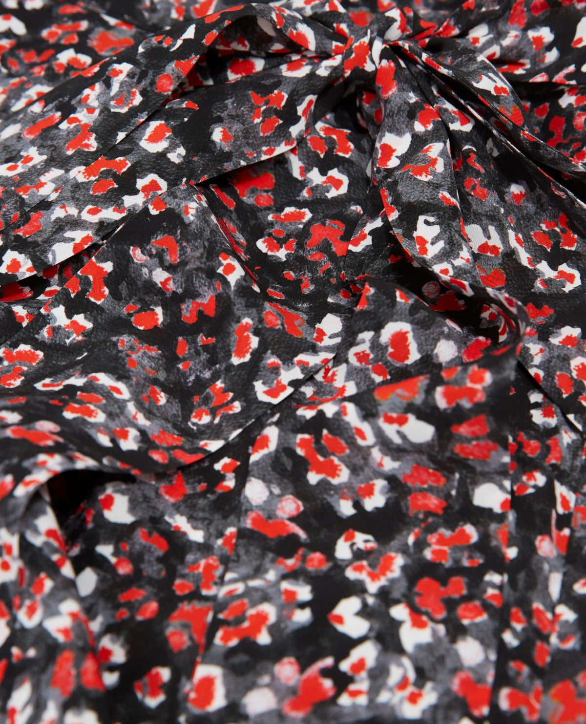 Long Skirt With Floral Print | Women | Black x Red