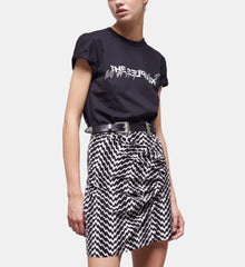 Short Draped Skirt | Women | Black x White