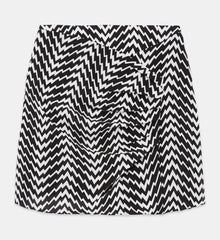 Short Draped Skirt | Women | Black x White