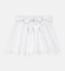 Short Skirt With Broderie Anglaise | Women | White