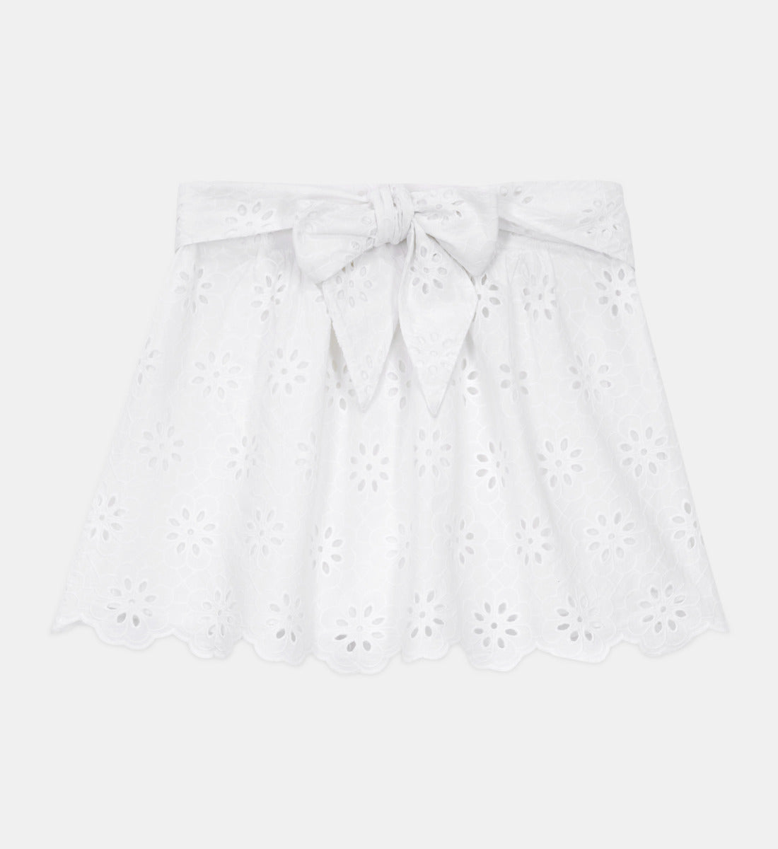 Short Skirt With Broderie Anglaise | Women | White