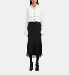 Long Skirt With Lace Details | Women | Black