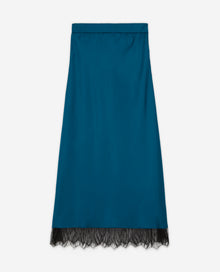 Long Skirt With Lace Details | Women | Medium Blue