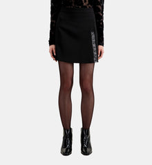 Short Crepe Skirt | Women | Black