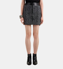 Short Tweed Skirt | Women | Black x White