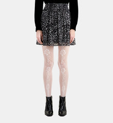 Short Printed Skirt With Smocking | Women | Black x White