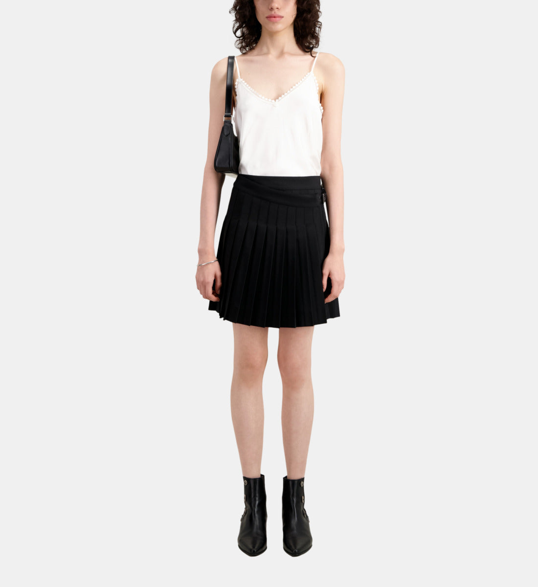 Short Pleated Skirt | Women | Black