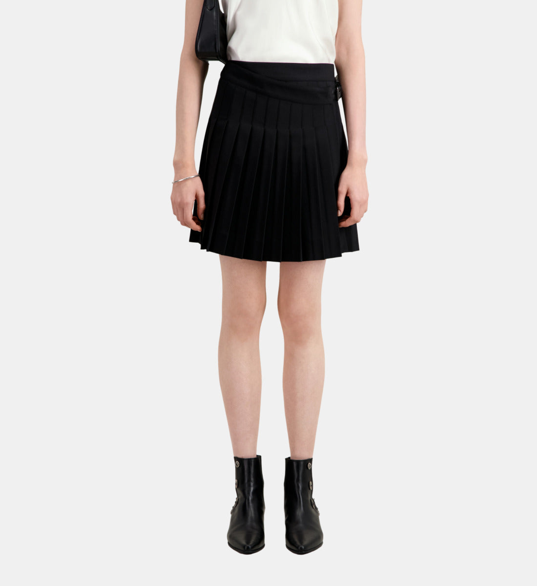 Short Pleated Skirt | Women | Black