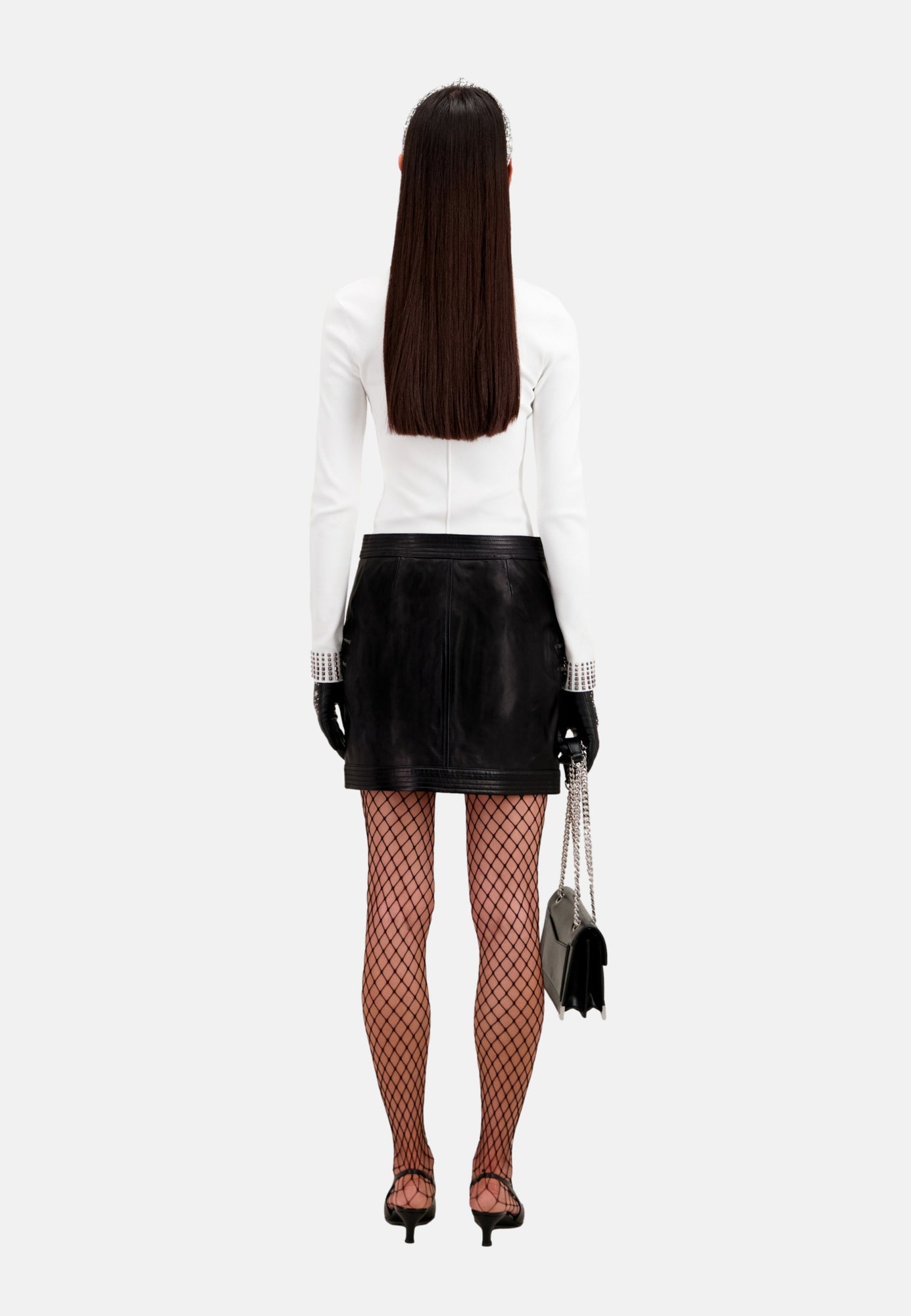 Short Leather Skirt | Women | Black