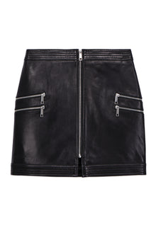 Short Leather Skirt | Women | Black