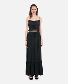 Long Skirt With Bows | Women | Black