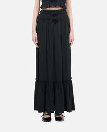 Long Skirt With Bows | Women | Black