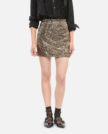 Short Golden Sequined Skirt | Women | Gold