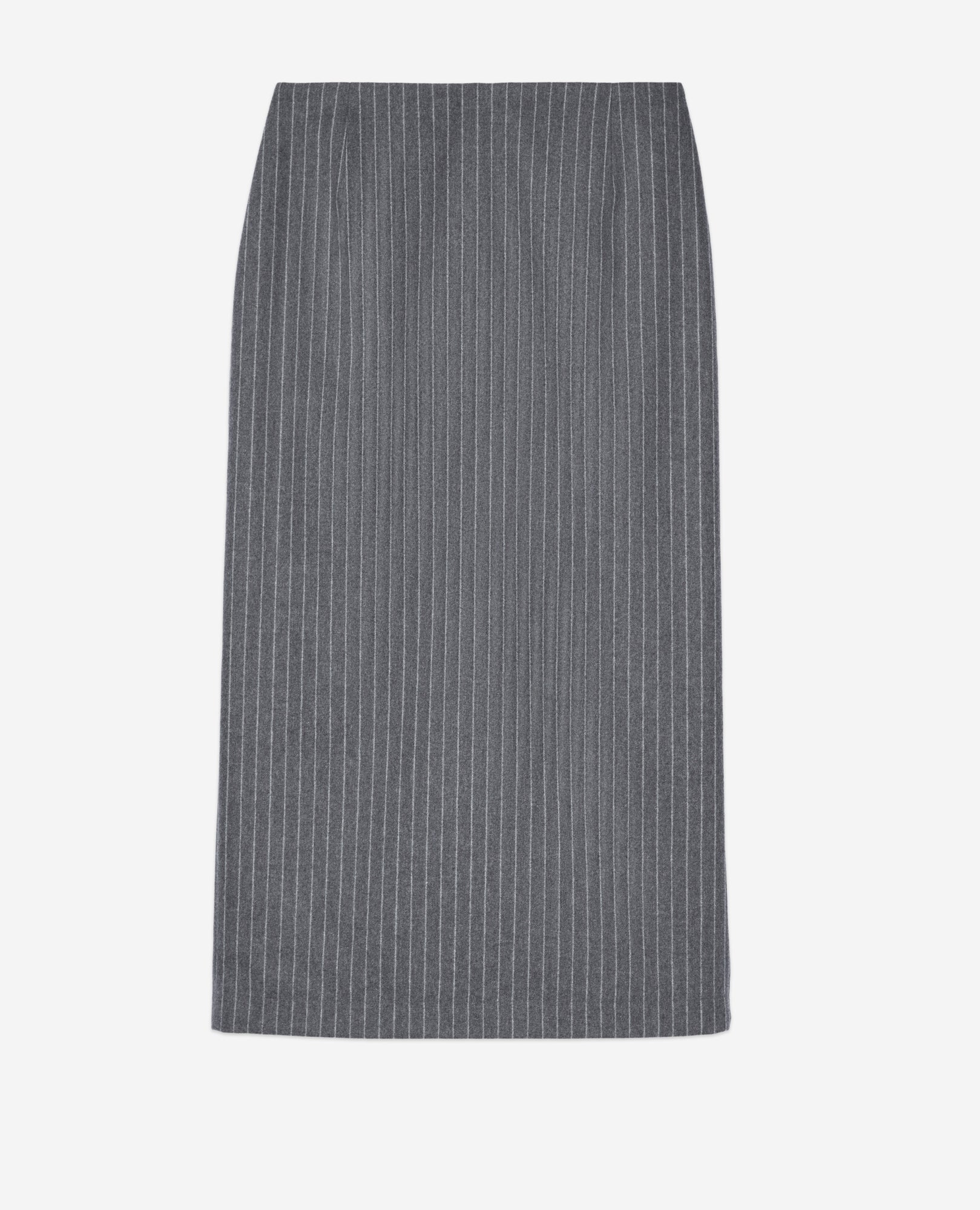 Mid-Length Striped Pencil Skirt | Women | Light Grey