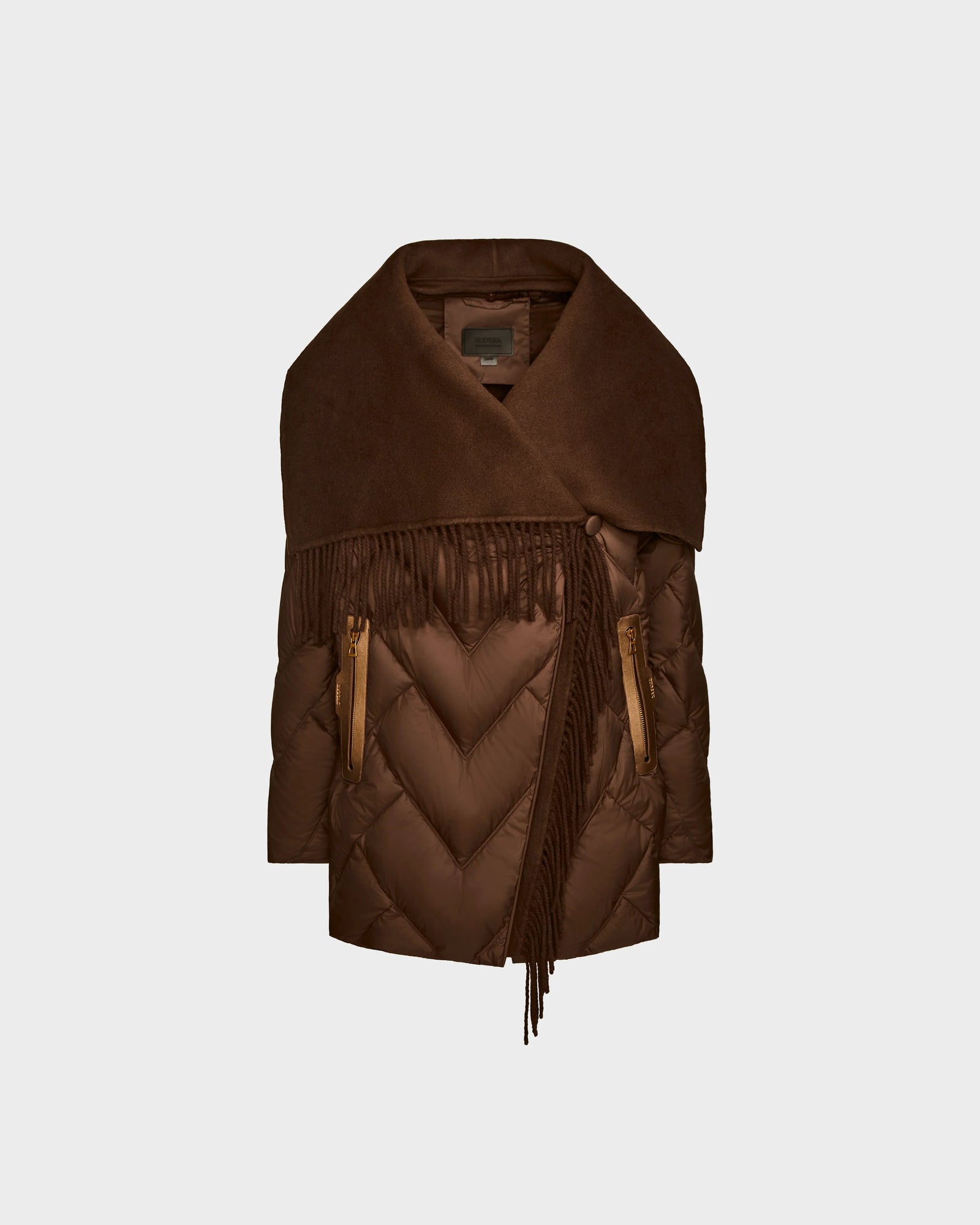 Women | ANNE MARIE Down & Wool Fringe Jacket | Mocha