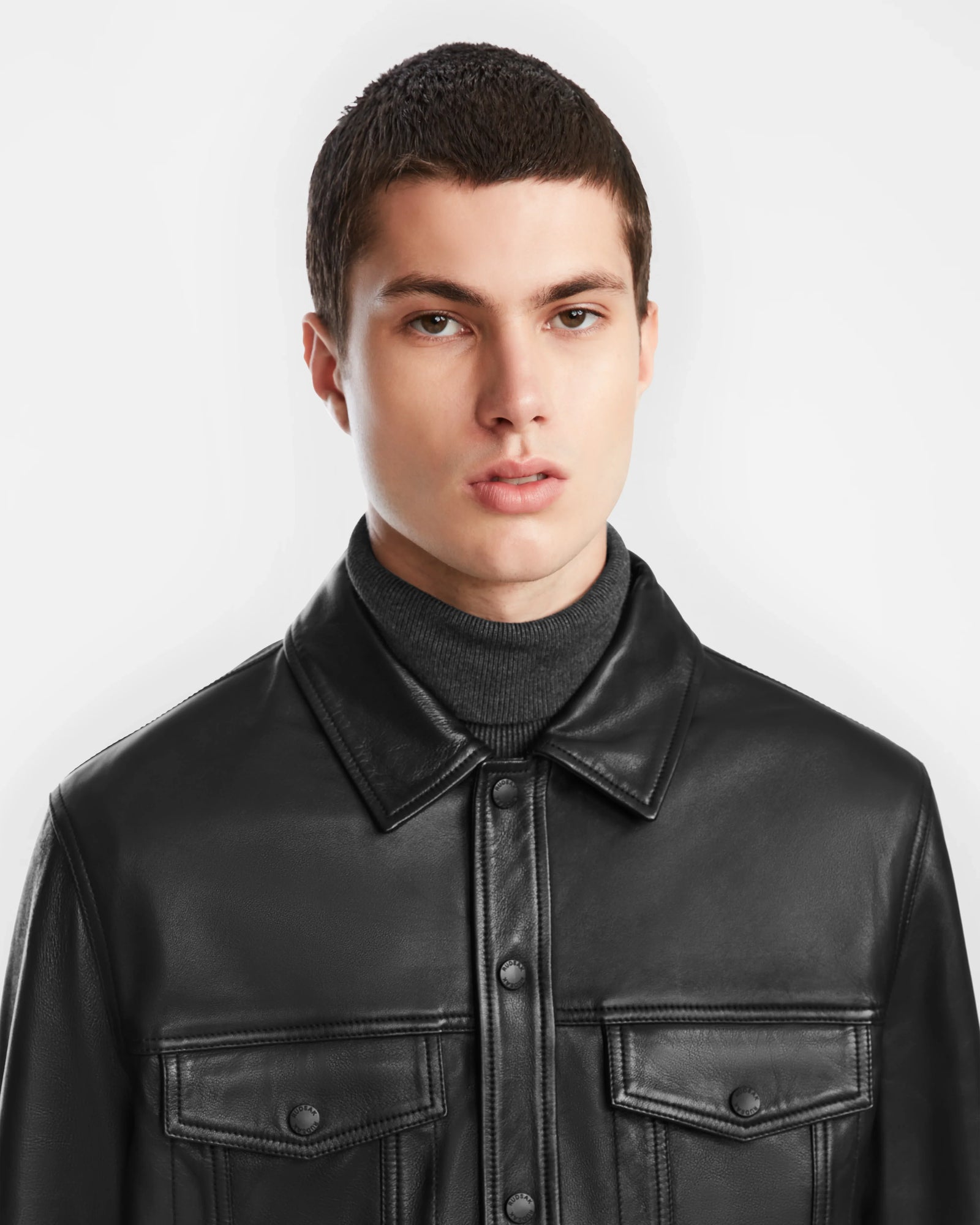 Men | AREN Leather Jacket | Black