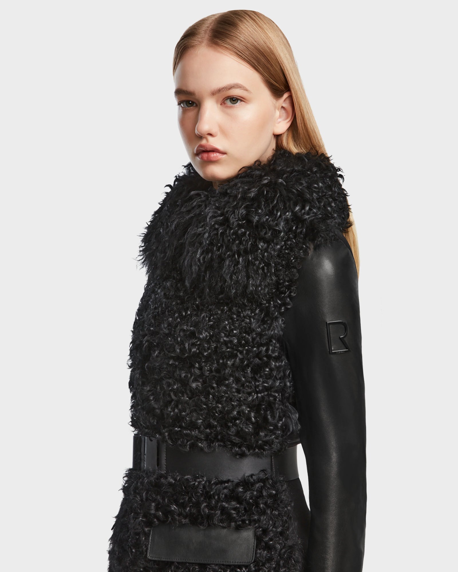 Women | Leather Combo Jacket DASHA 8124809 | Black