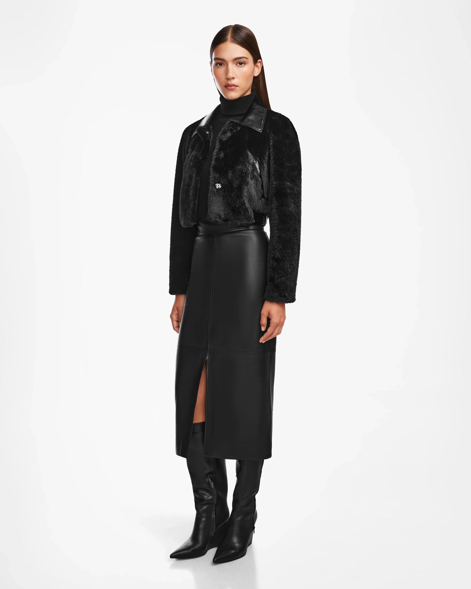 Women | EVELYN Faux Fur Jacket | Black