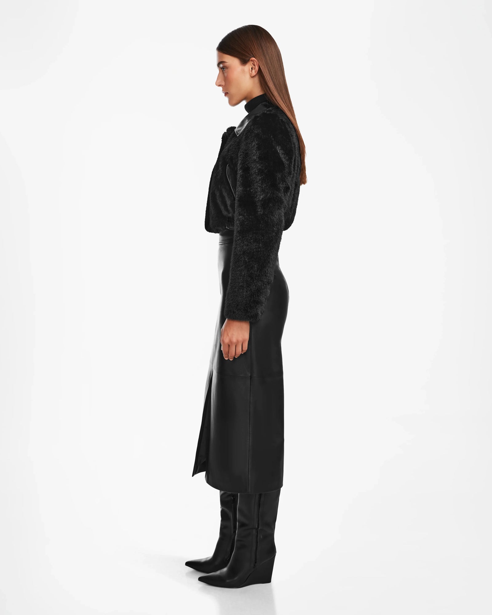Women | EVELYN Faux Fur Jacket | Black