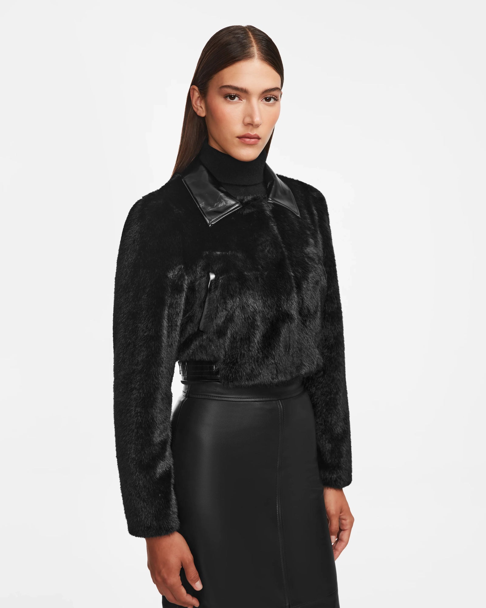 Women | EVELYN Faux Fur Jacket | Black