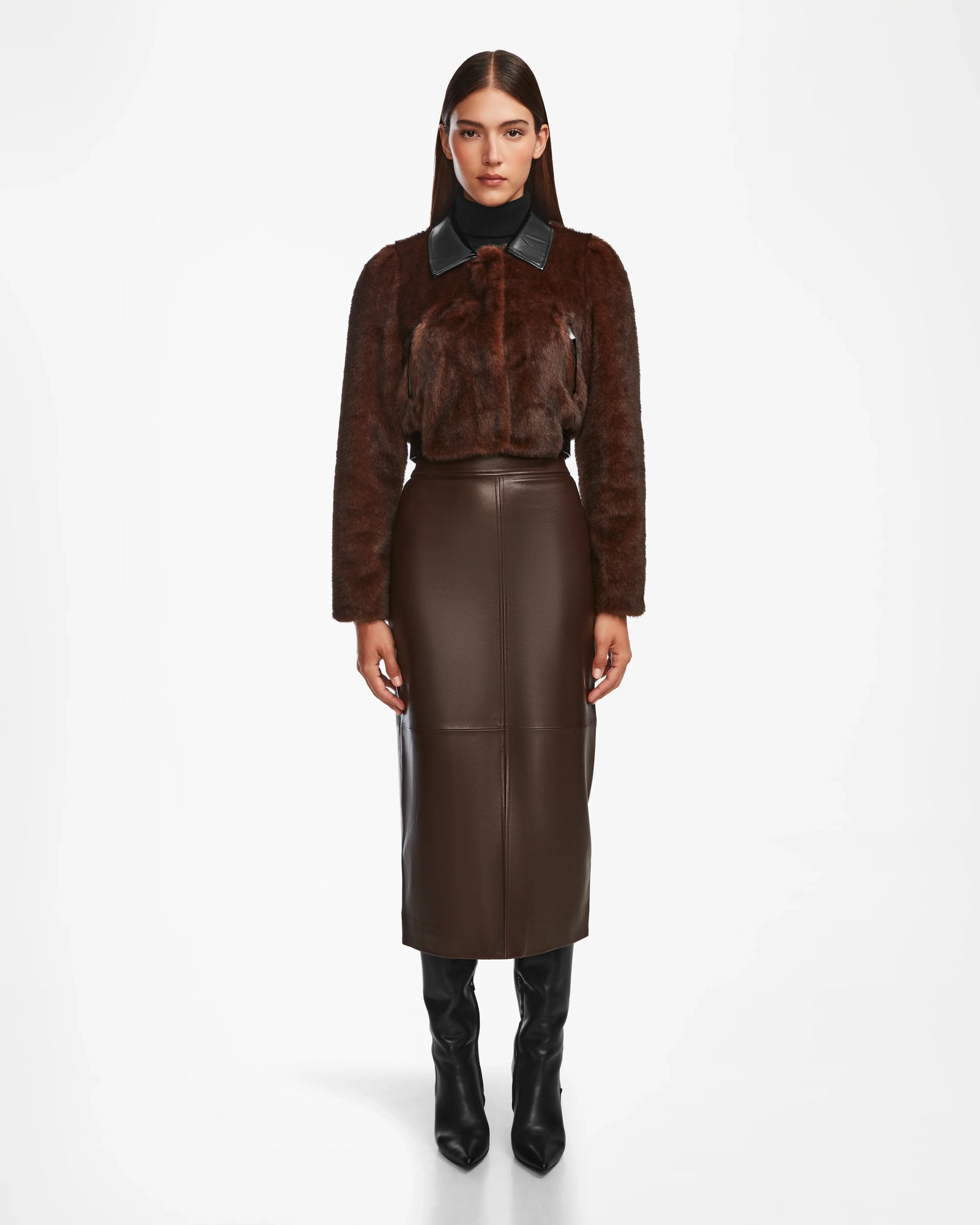 Women | EVELYN Faux Fur Jacket | Espresso