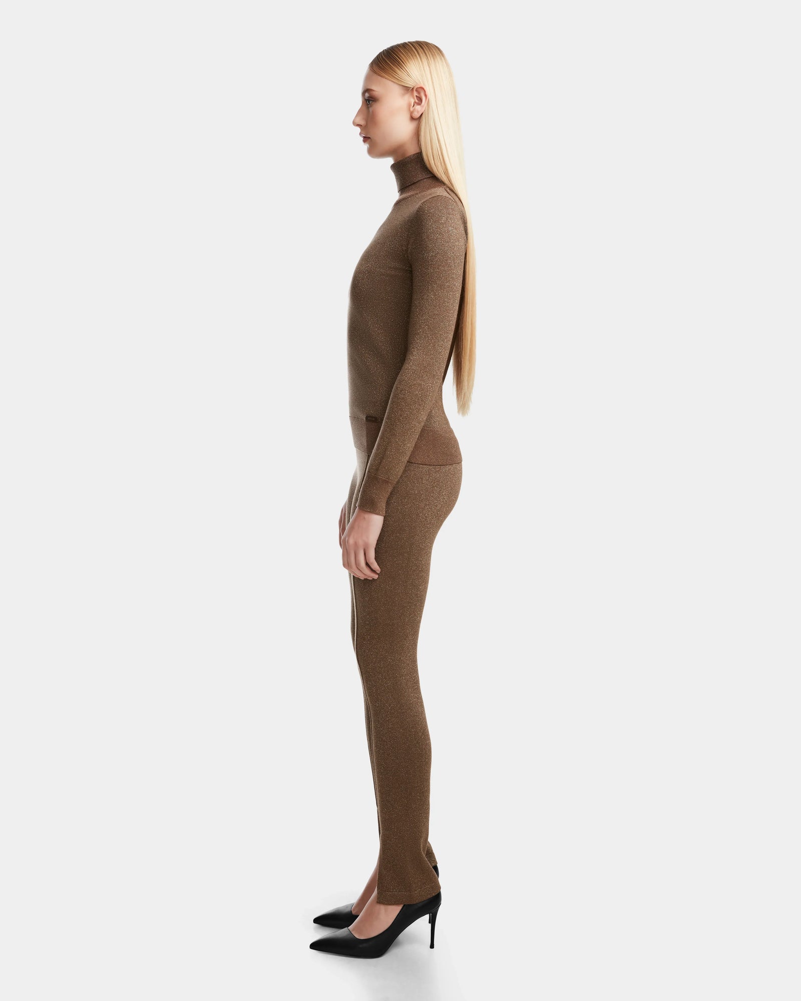 Women | MANSUR Knit Legging | Antique Bronze