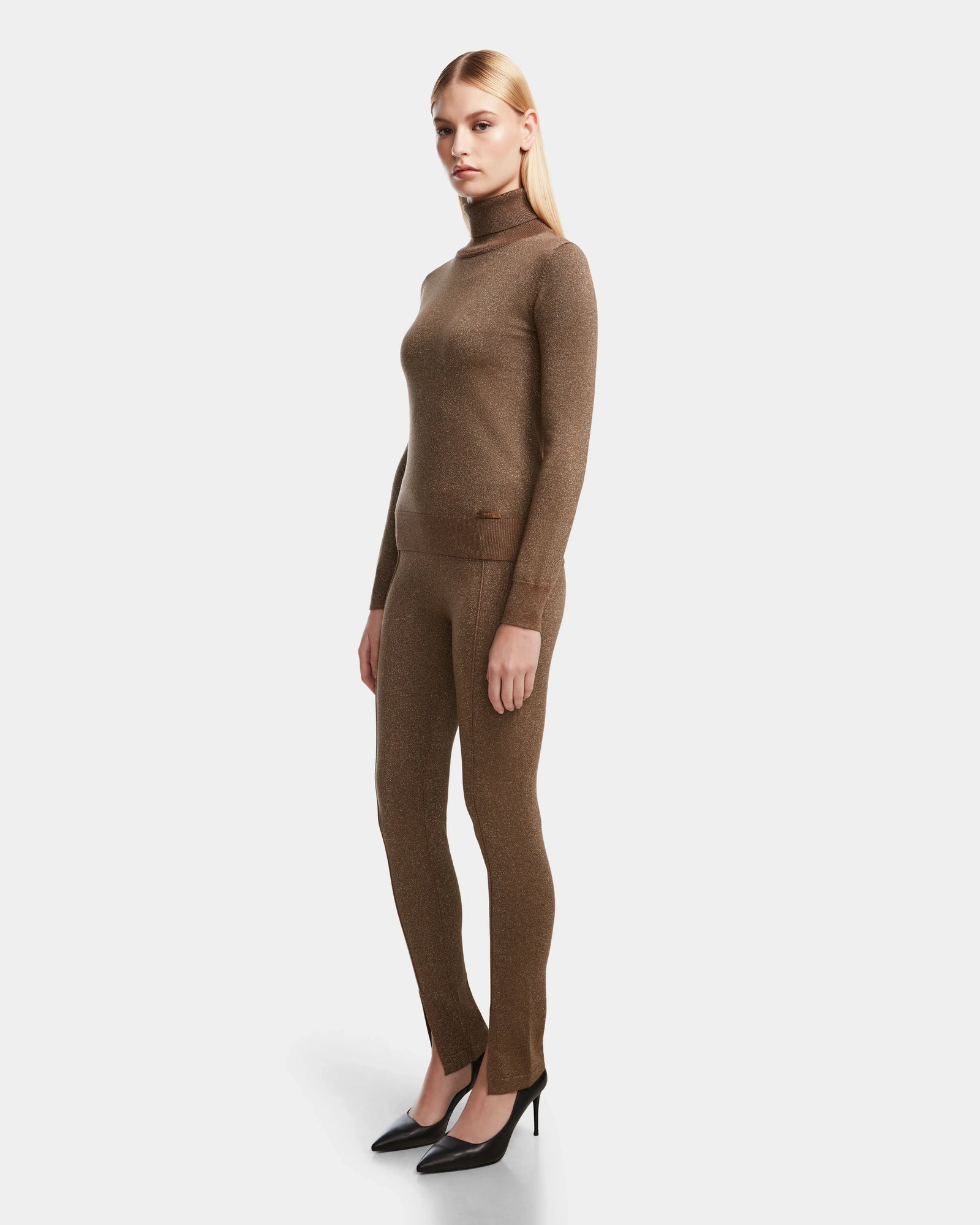 Women | MANSUR Knit Legging | Antique Bronze