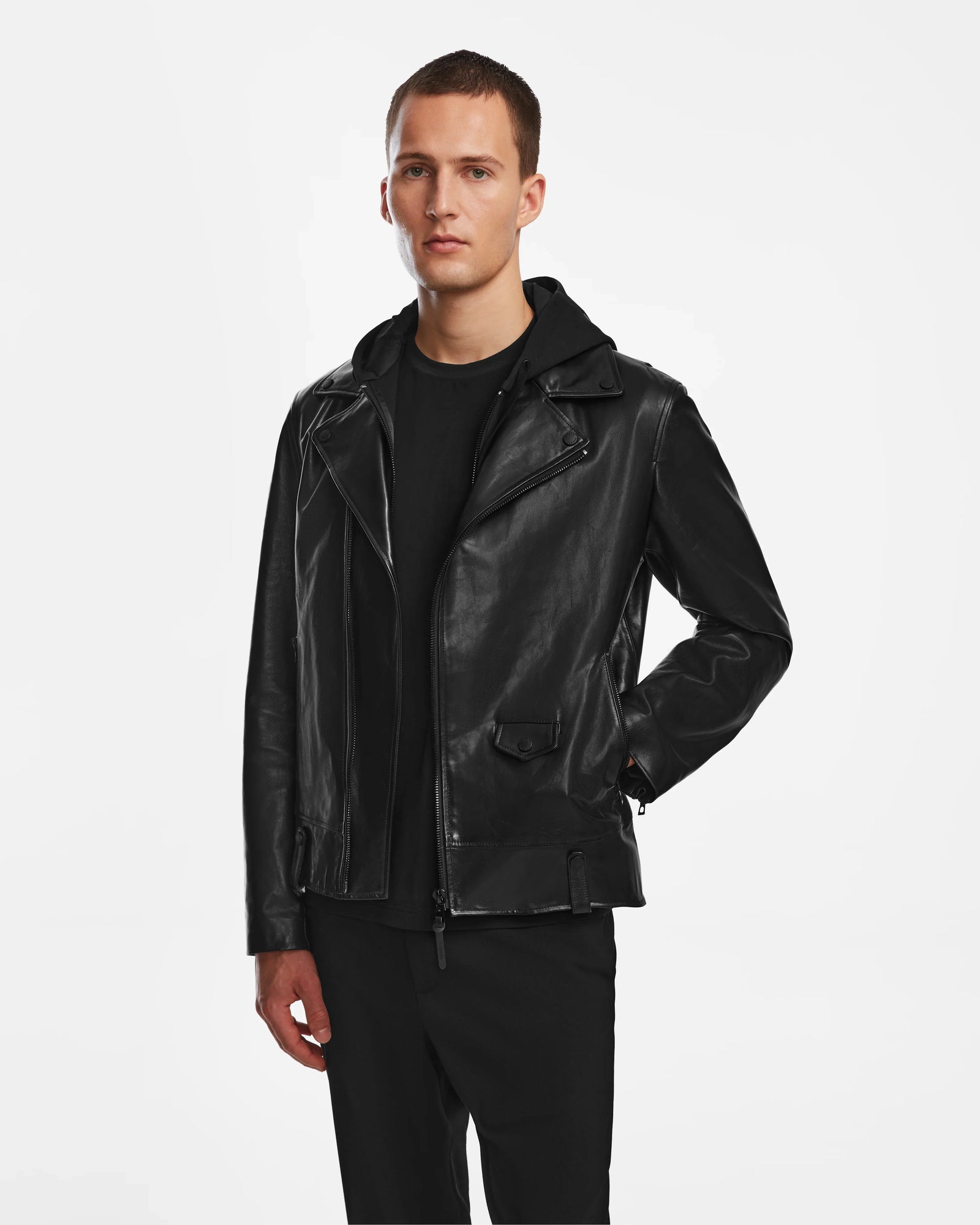 Men | MANUS Leather Jacket | Black