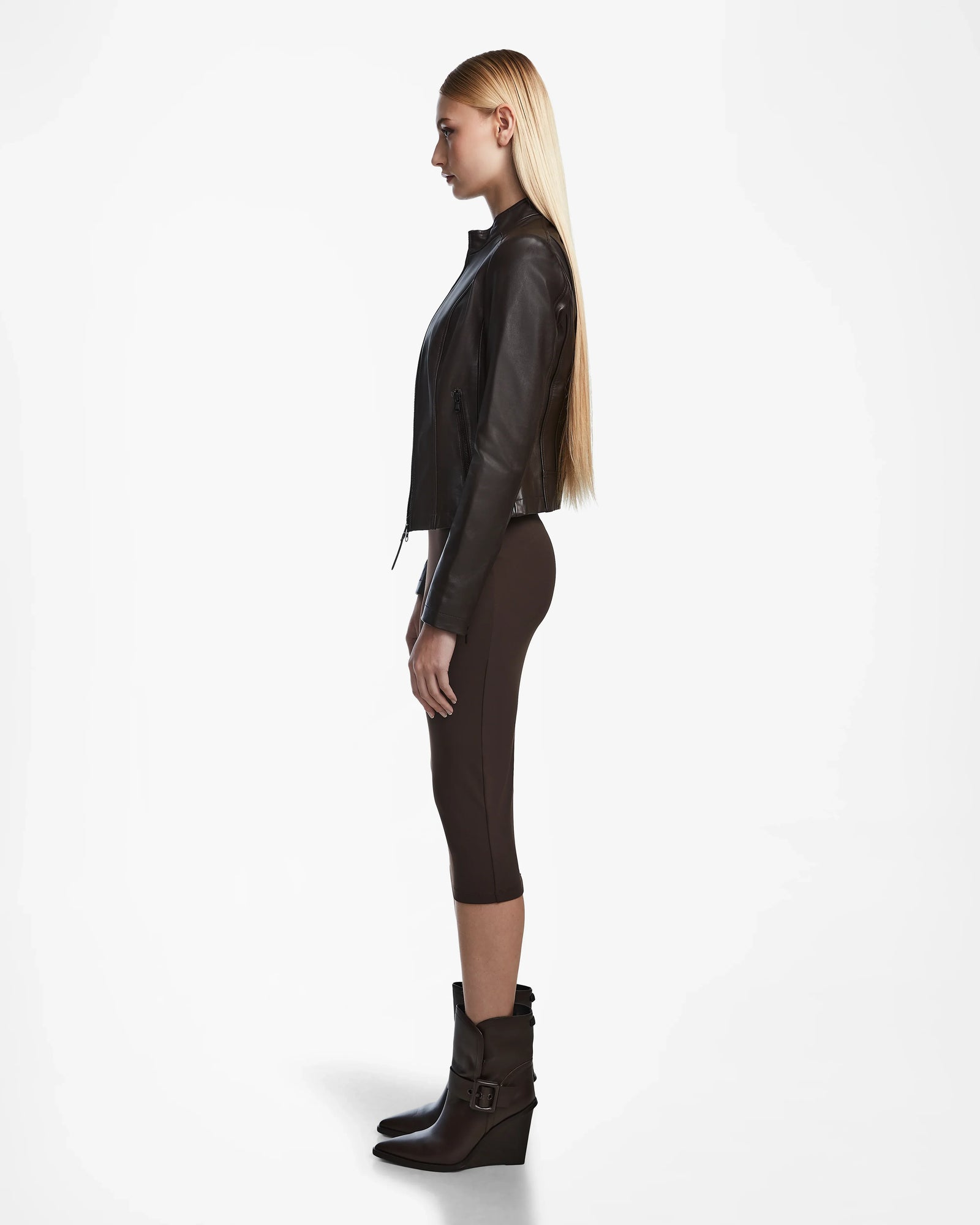 Women | MARIAH Leather Jacket | Espresso