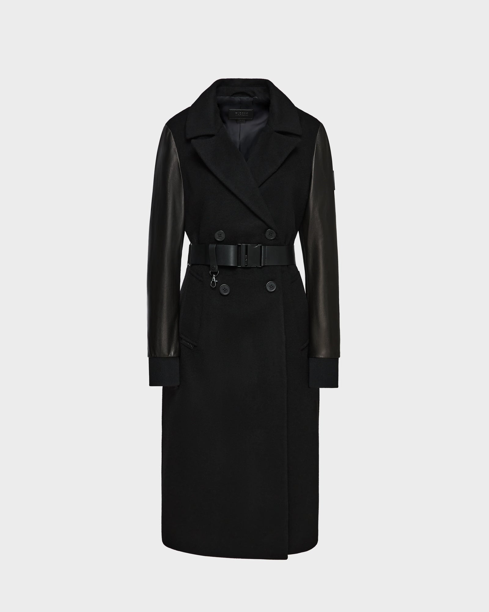 Women | MARYLIN Wool & Leather Coat | Black