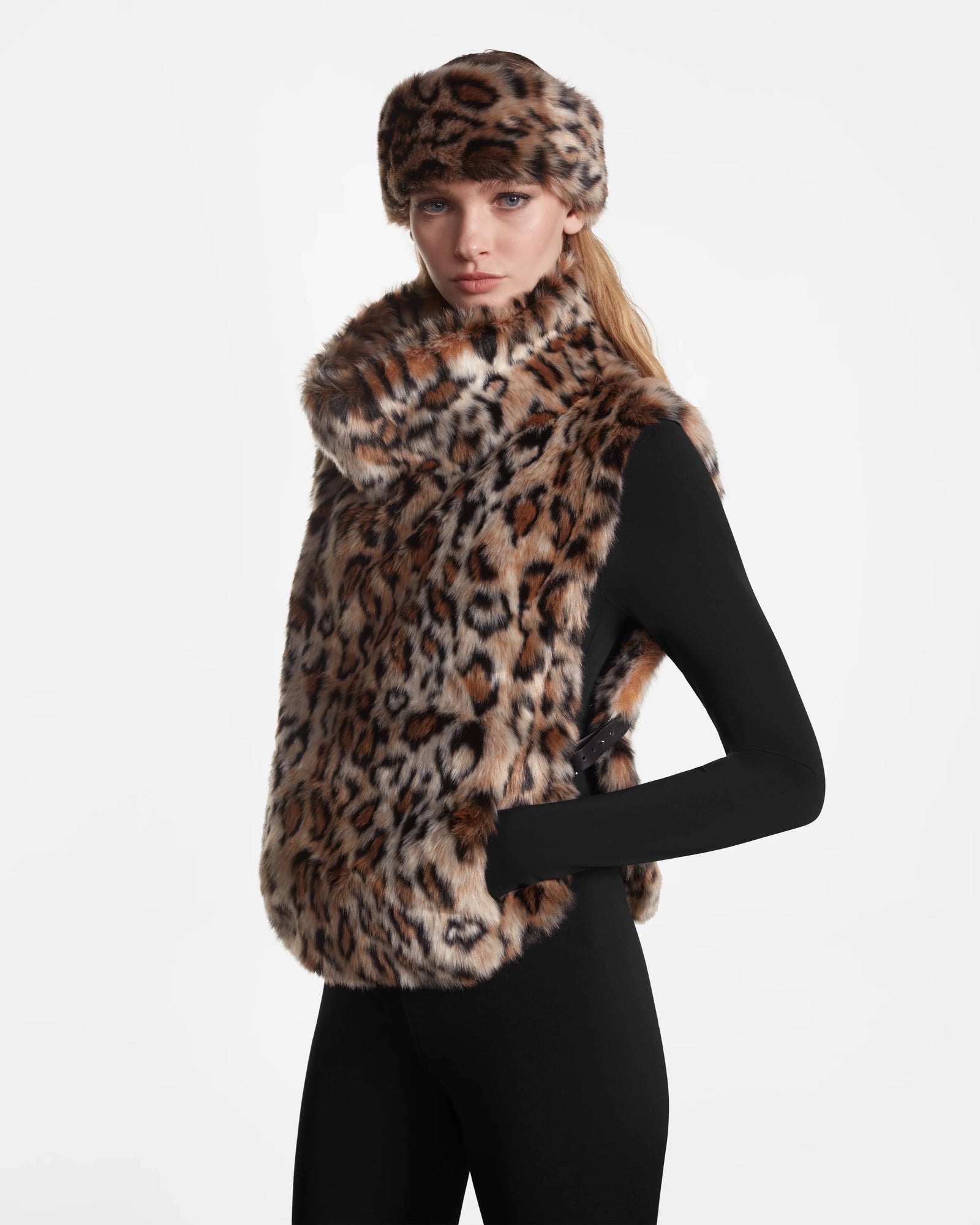 Women | MAULIN Faux Fur Vest | Leopard