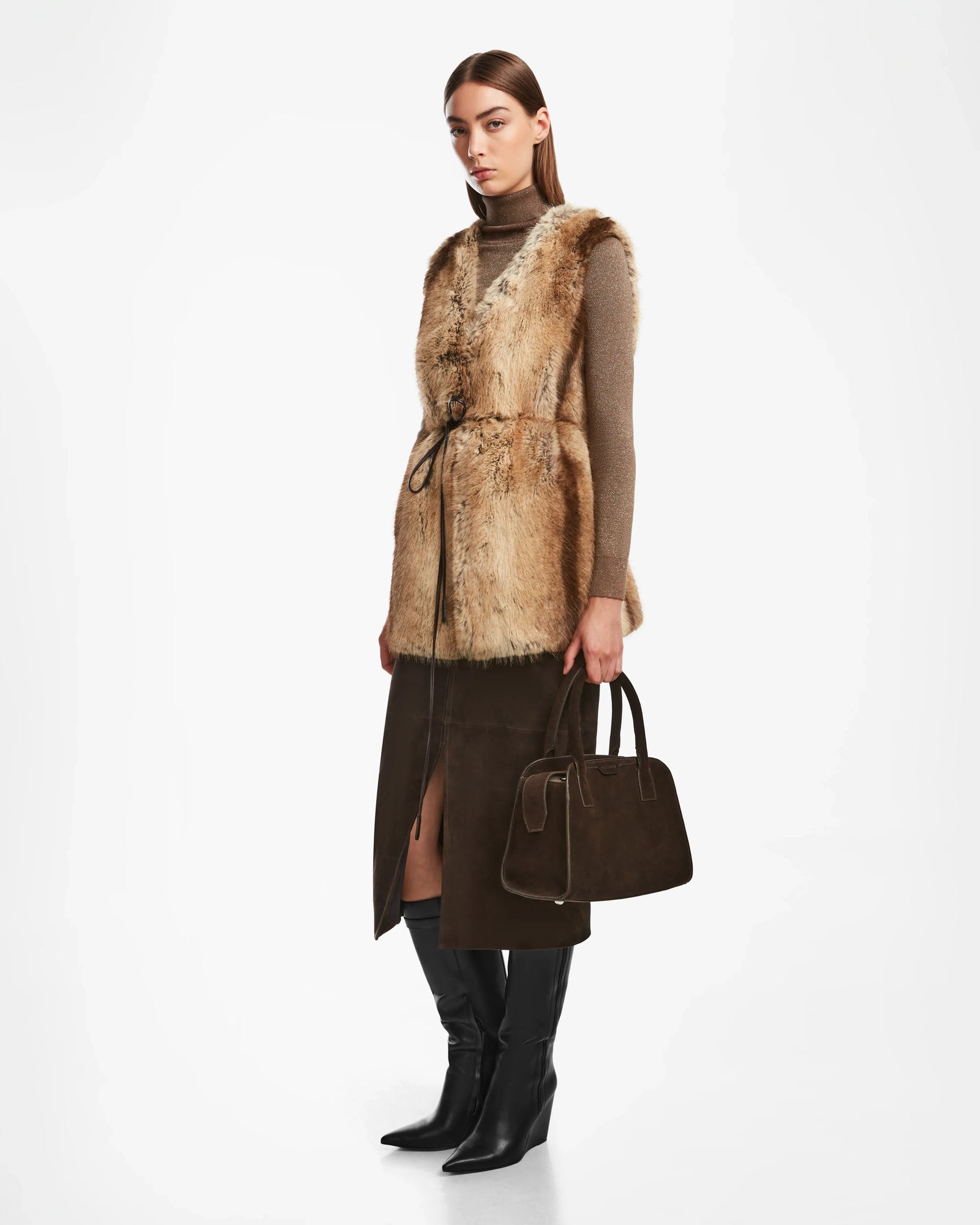 Women | YOLANDA Faux Fur Vest | Mocha