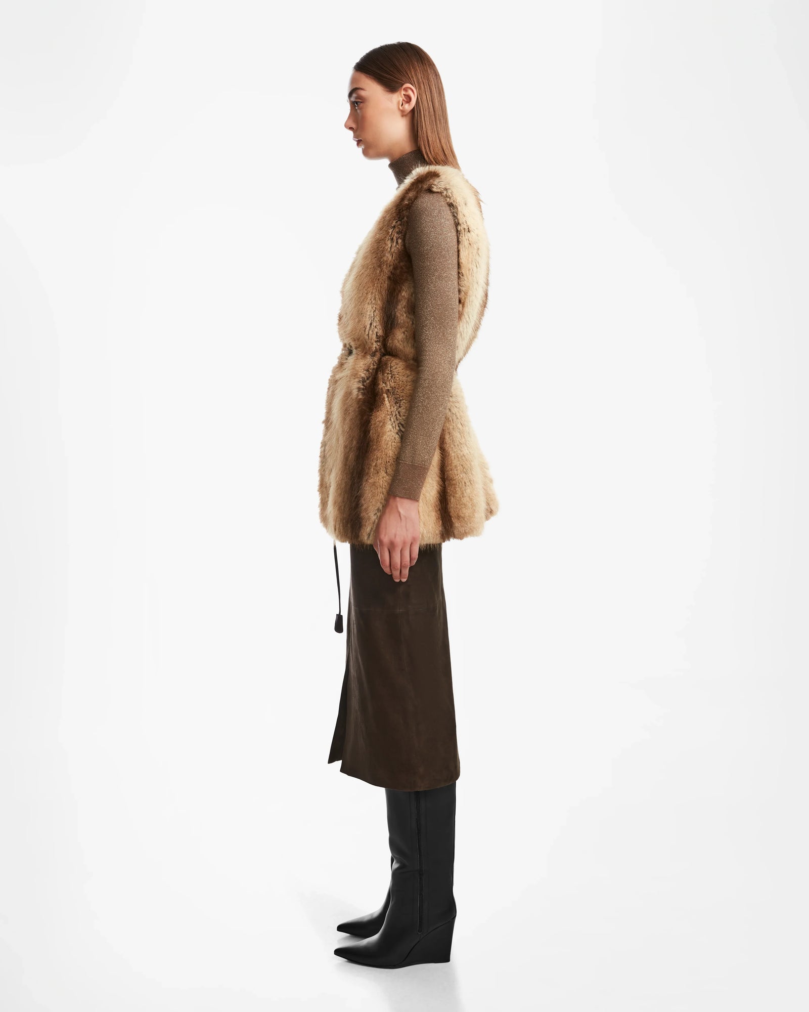 Women | YOLANDA Faux Fur Vest | Mocha