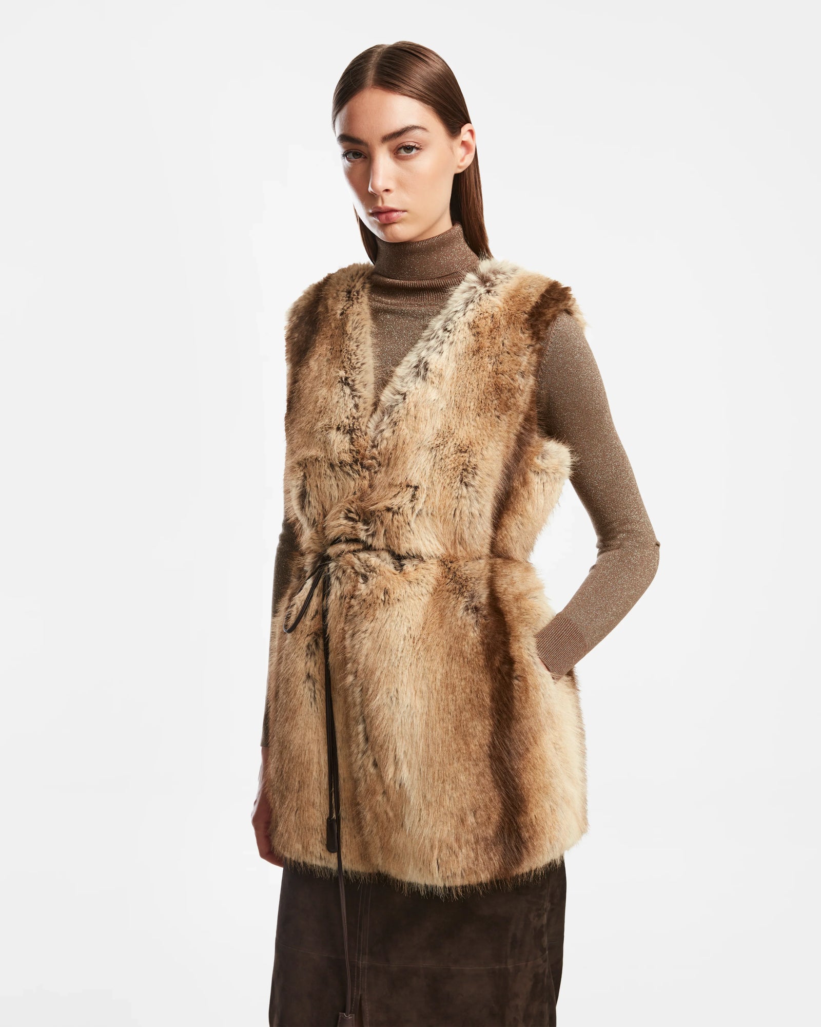 Women | YOLANDA Faux Fur Vest | Mocha