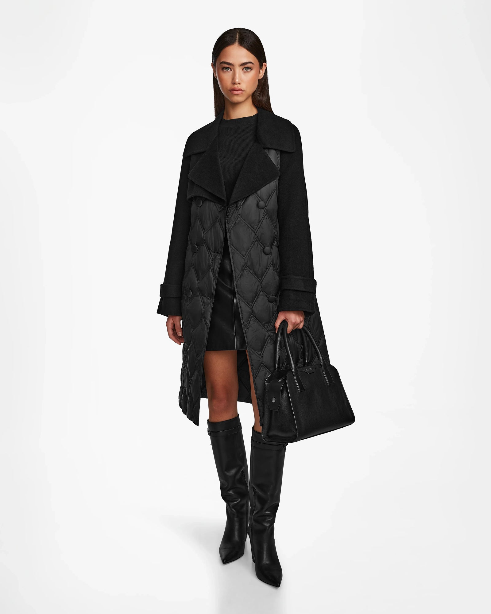 Women | ZOE Down & Wool Fringe Jacket | Black