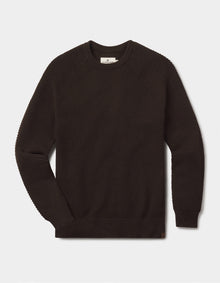 Men | Moss Stitch Crew | Umber