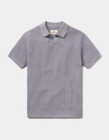 Men | Robles Textured Knit Polo | Faded Denim