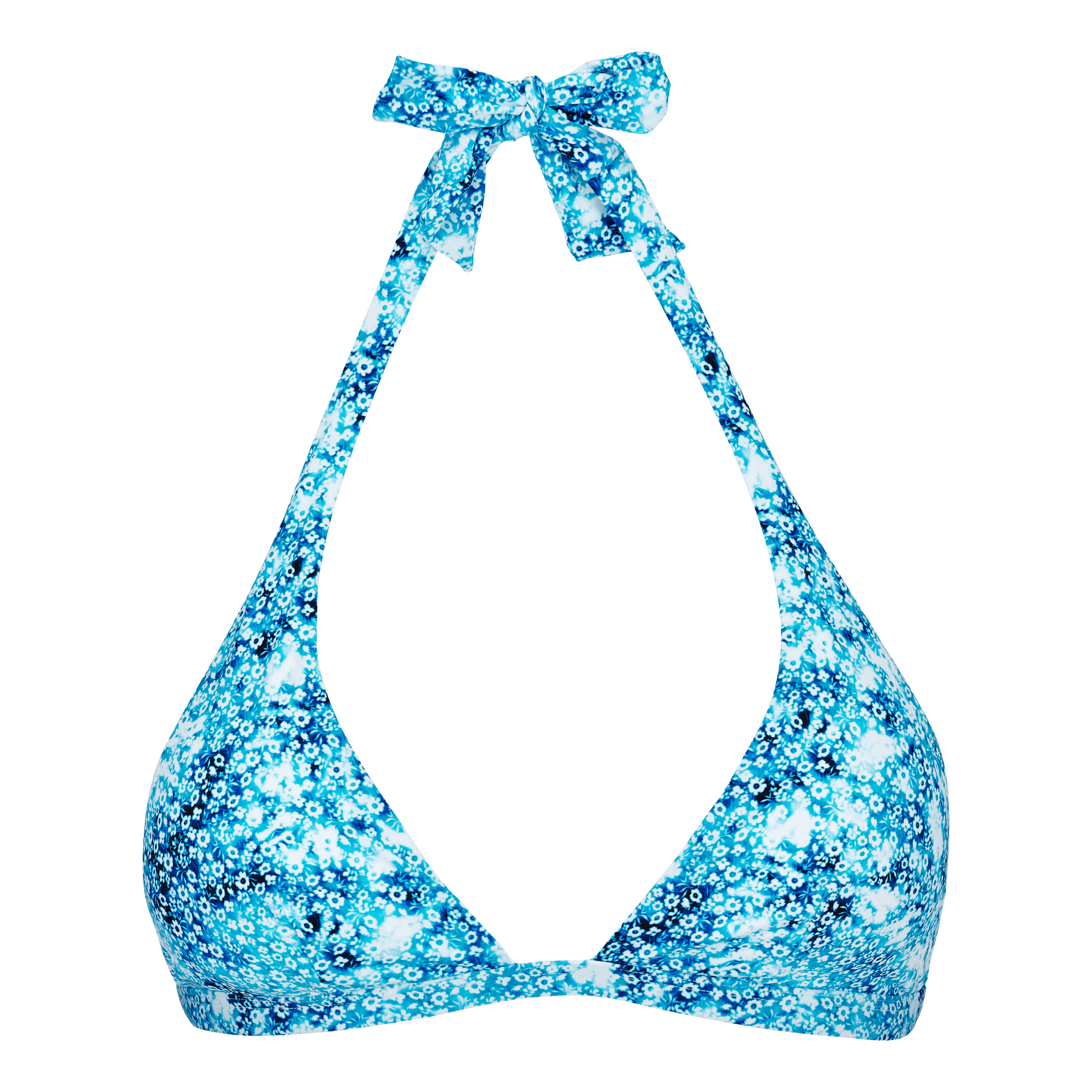 Women | Flower Tye & Dye Jersey Swim Top | Navy